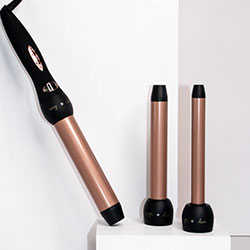 NEW 3P DIGITAL CURLING WAND factory KIT ROSE GOLD