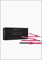 Lola Set - Neon Pink:  Ceramic Styler, 19mm Curling wand, Mini Styler